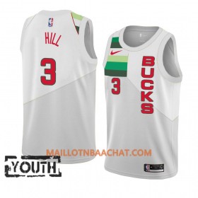 Maillot NBA Milwaukee Bucks George Hill 3 2018-19 Nike Blanc Swingman - Enfant